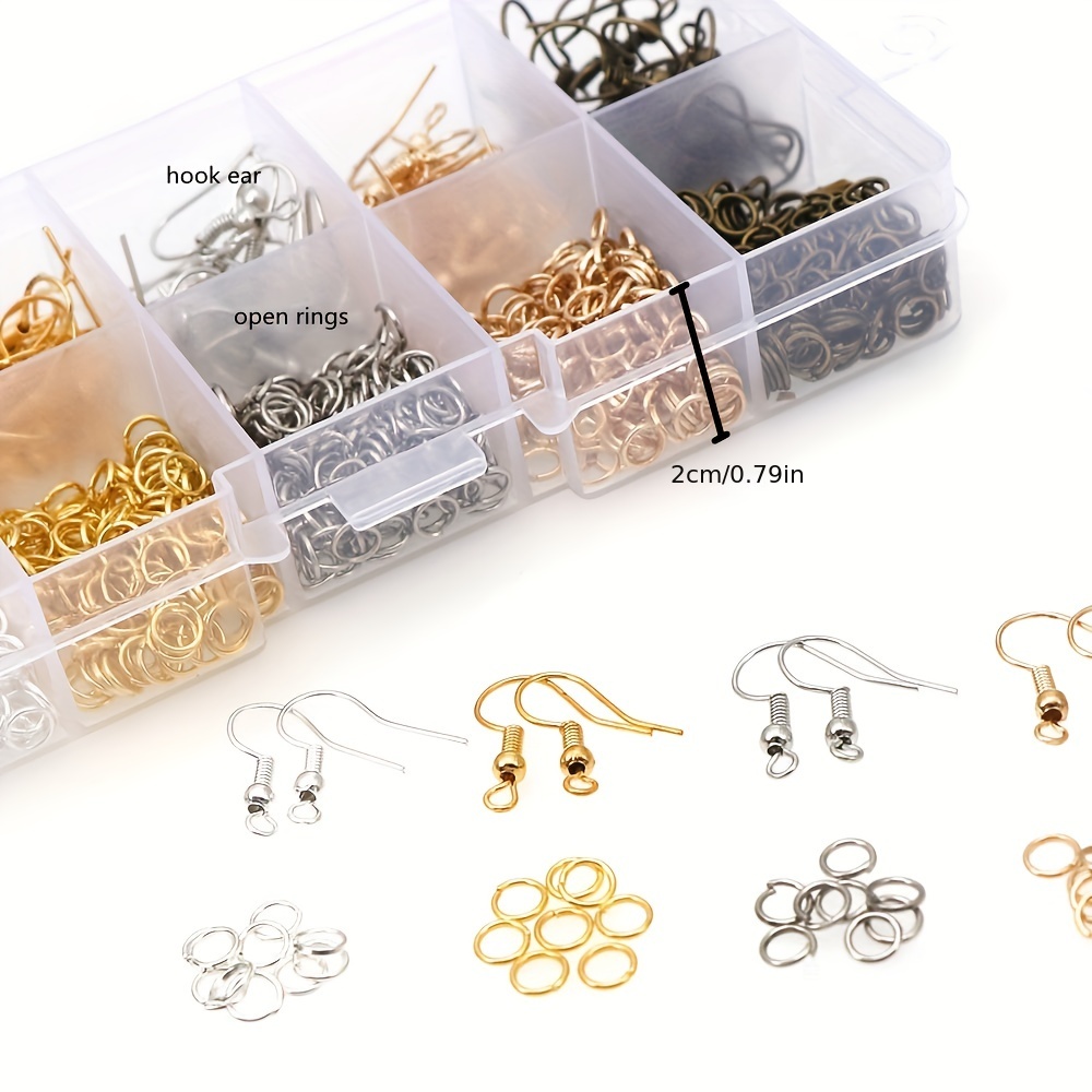 600PCS Iron Ear Hook And Ring for DIY Earring Making